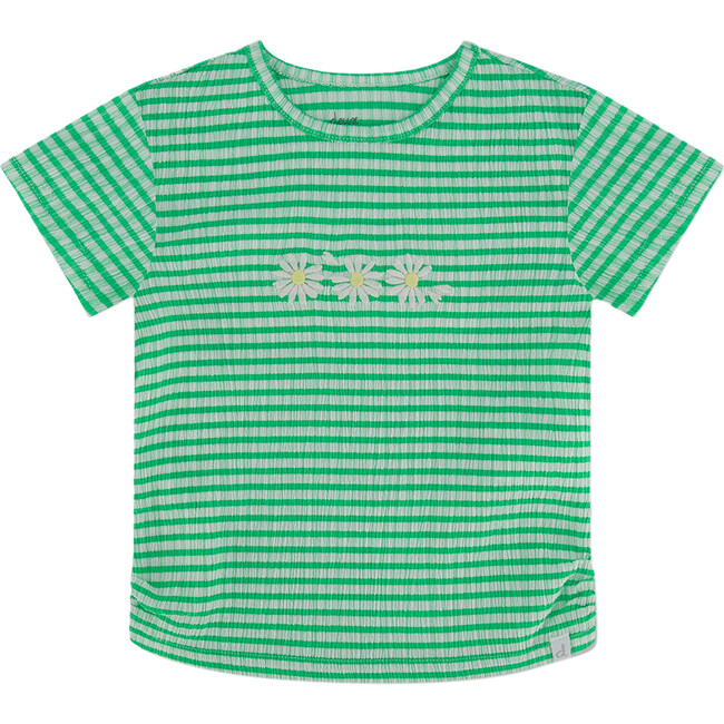 Crinkle Jersey Top, Vichy Green