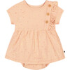Organic Cotton Printed Romper, Peach Rose With Printed Heart - Rompers - 1 - thumbnail