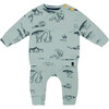 Organic Cotton Printed Top And Evolutive Pant Set, Sage With Printed Jungle - Mixed Apparel Set - 1 - thumbnail