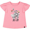 Organic Cotton Jersey Top, Bubble Gum Pink - T-Shirts - 1 - thumbnail