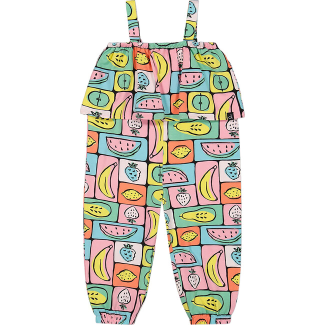 Organic Cotton Jersey Jumpsuit, Printed Fruits Square