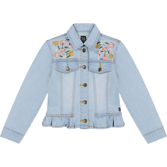 Jean Jacket With Embroidery, Light Blue Denim