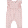 Organic Cotton Jumpsuit, Printed Pink Small Flower - Rompers - 1 - thumbnail