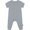 Organic Cotton Jumpsuit, Blue Gray - Rompers - 1 - thumbnail