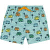 Mid-Thigh Boardshort, Printed Beach Caravan - Swim Trunks - 1 - thumbnail