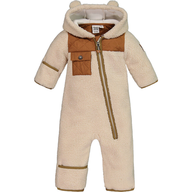 Baby Sherpa One Piece, Off White And Beige