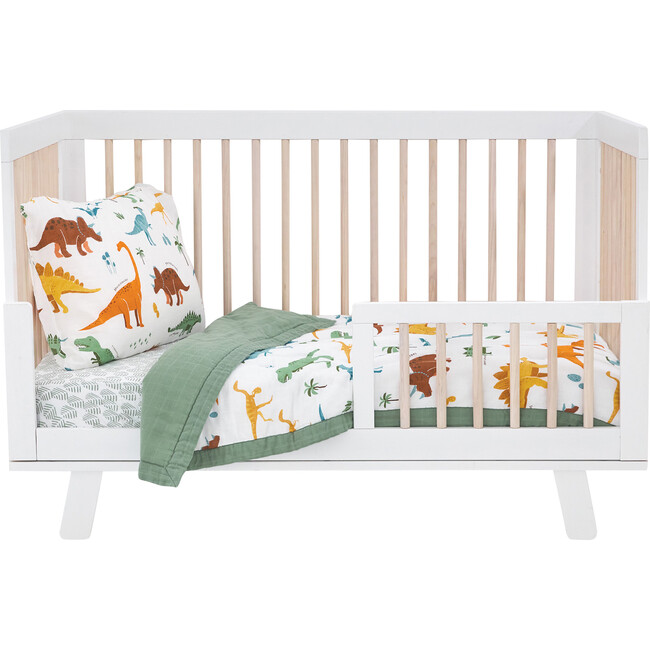 Toddler Cotton Muslin 3-Piece Bedding Set, Dino Names