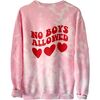 Women's No Boys Allowed Sweatshirt, Pink - Sweatshirts - 1 - thumbnail