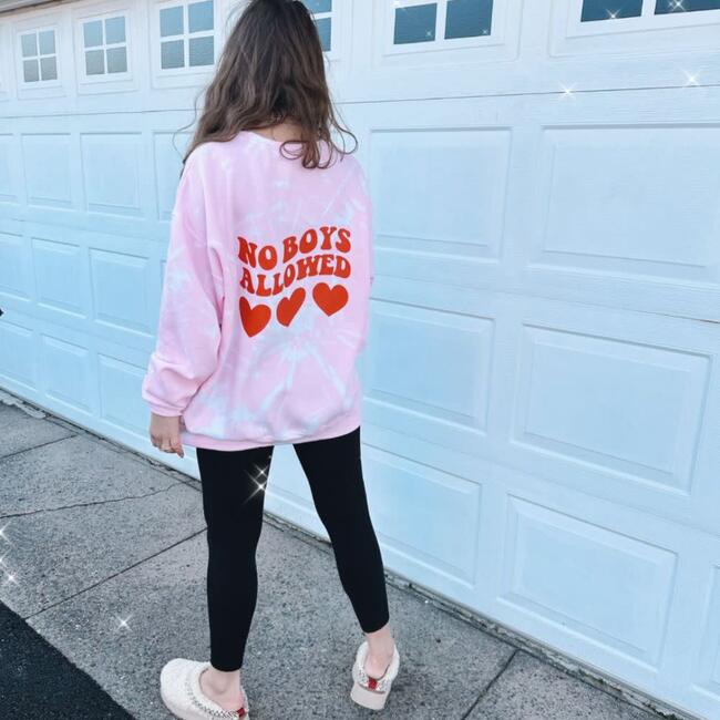 Women's No Boys Allowed Sweatshirt, Pink - Sweatshirts - 3