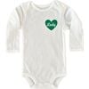 Lucky Heart Print Lap Neck Babesie, White - Bodysuits - 1 - thumbnail