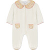 Liberty Collar Footed Pajamas, Cream - Pajamas - 1 - thumbnail