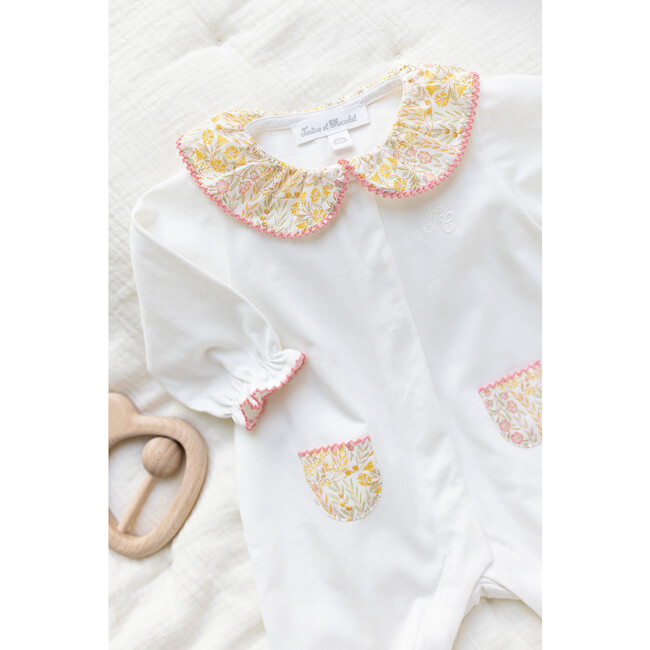 Liberty Collar Footed Pajamas, Cream - Pajamas - 2