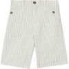 Vertical Striped Shorts, Sea Green - Shorts - 1 - thumbnail