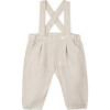 Classic Linen Baby Overalls, White - Pants - 1 - thumbnail