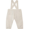 Classic Linen Baby Overalls, White - Pants - 2