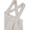 Classic Linen Baby Overalls, White - Pants - 3