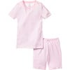 Snug Fit Short Set, Pink Stripes - Pajamas - 1 - thumbnail