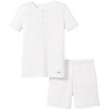 Snug Fit Short Set, Grey Stars - Pajamas - 1 - thumbnail