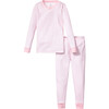 Snug Fit Pajama Set, Pink Stripes - Pajamas - 1 - thumbnail
