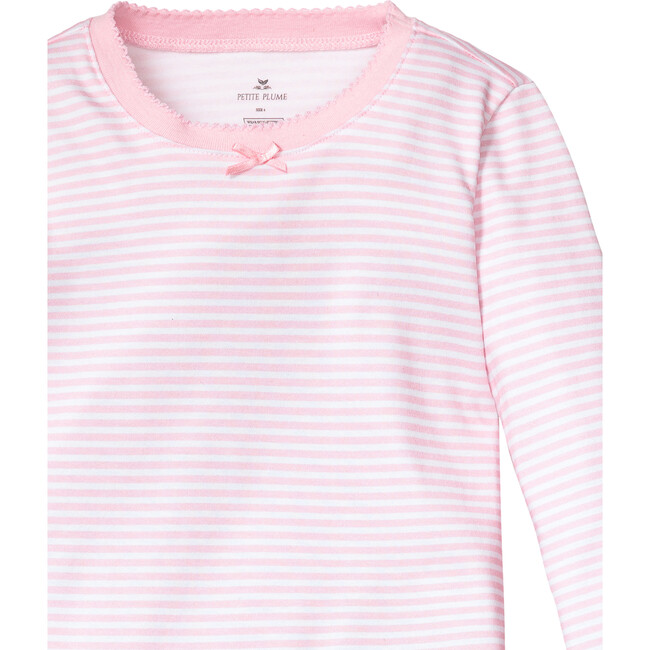 Snug Fit Pajama Set, Pink Stripes - Pajamas - 2