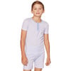 Snug Fit Short Set, Blue Stripes - Pajamas - 3