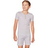 Snug Fit Short Set, Grey Stripes - Pajamas - 3