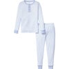 Snug Fit Pajama Set, Blue Stripes - Pajamas - 1 - thumbnail