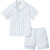 Short Set, Periwinkle Stripe - Pajamas - 1 - thumbnail