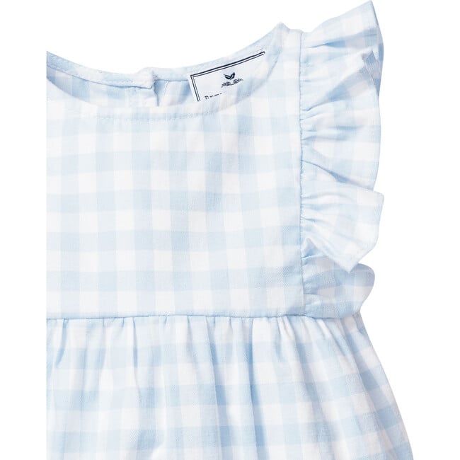 Ruffled Romper, Light Blue Gingham - Rompers - 3