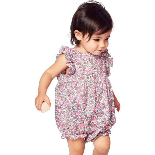 Ruffled Romper, Fleurs de Rose - Rompers - 5