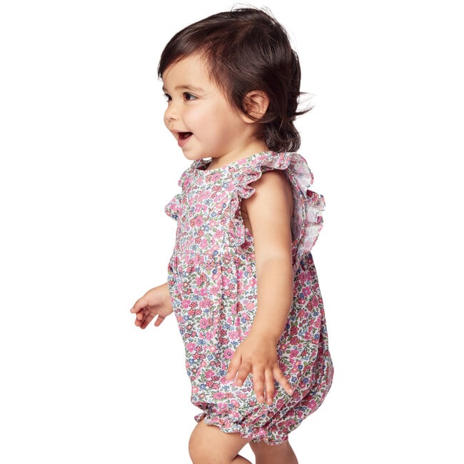 Ruffled Romper, Fleurs de Rose - Rompers - 6