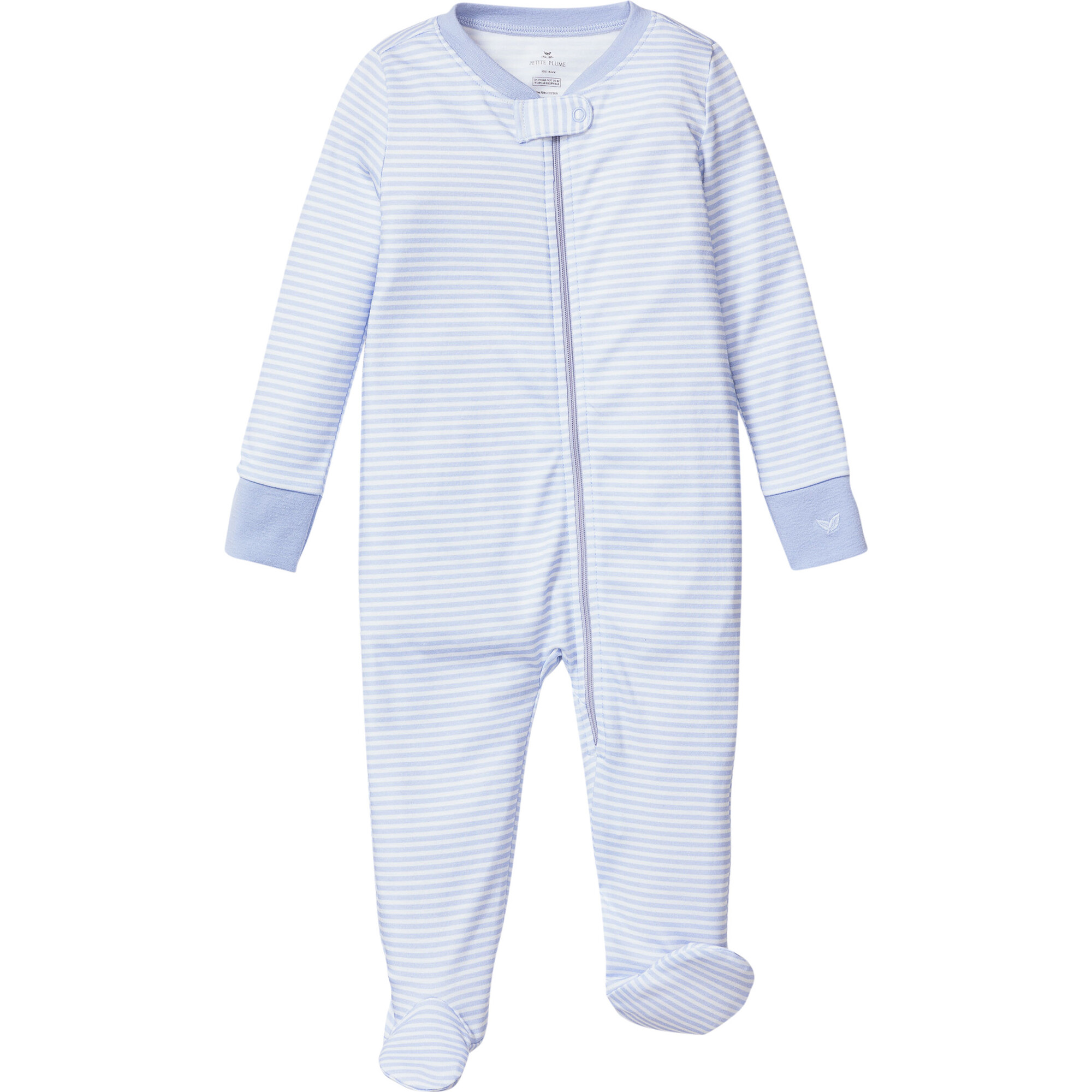 Pima Cotton Romper, Blue Stripes - Rompers - 1