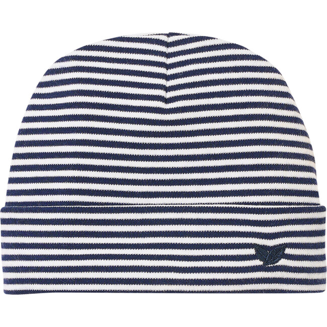 Pima Cotton Baby Hat, Navy Stripes