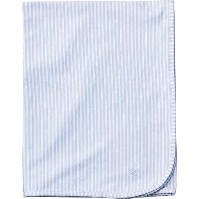 Pima Cotton Baby Blanket, Blue Stripes