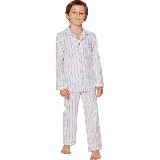 Pajama Set, Periwinkle Stripe - Pajamas - 3