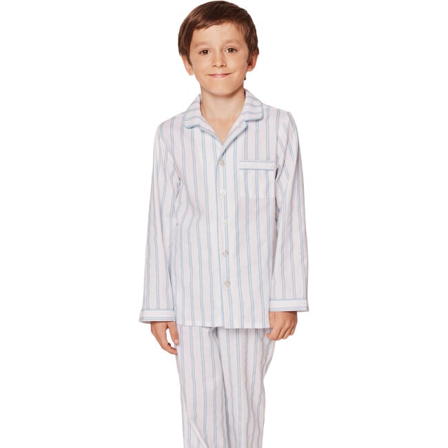 Pajama Set, Periwinkle Stripe - Pajamas - 4