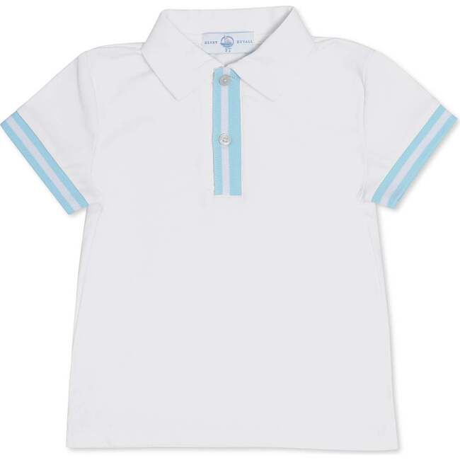Henley Polo, Wimbledon White with Blue Stripe