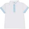 Henley Polo, Wimbledon White with Blue Stripe - Polo Shirts - 1 - thumbnail