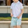 Henley Polo, Wimbledon White with Blue Stripe - Polo Shirts - 2