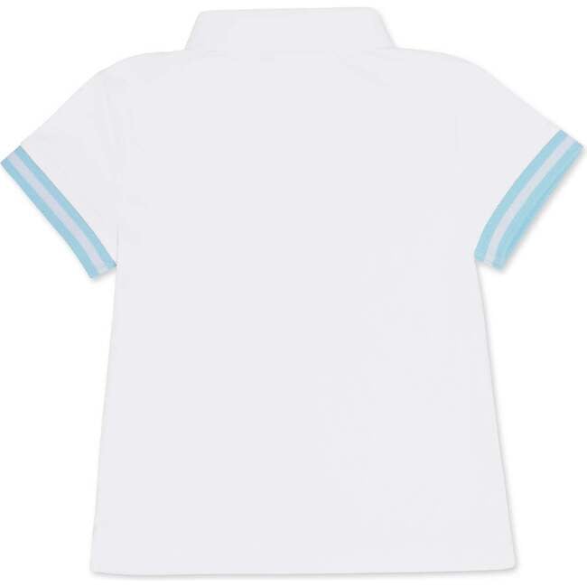 Henley Polo, Wimbledon White with Blue Stripe - Polo Shirts - 5