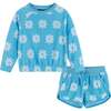 White Daisy Terry Sweatshirt & Shorts Set - Mixed Apparel Set - 1 - thumbnail