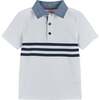 White Pique Polo Shirt - Polo Shirts - 1 - thumbnail