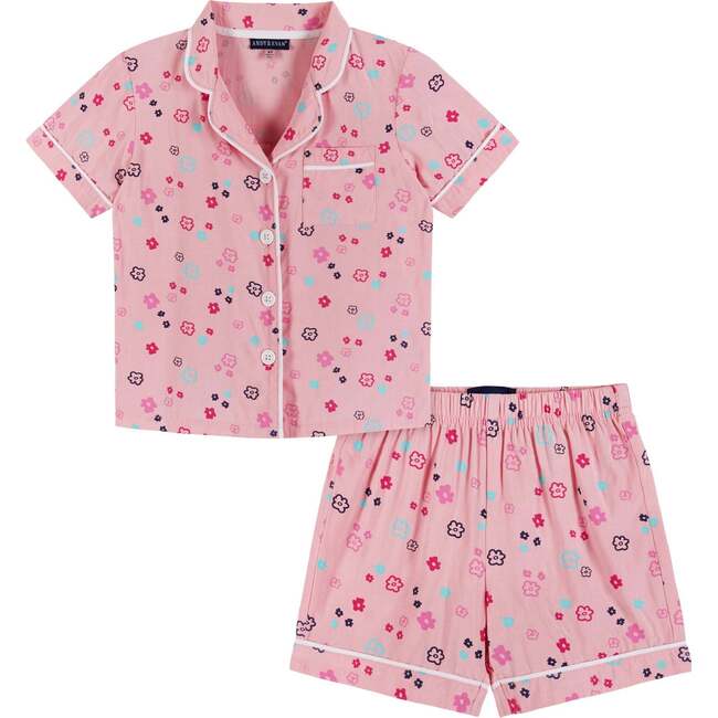 Two Piece Pajama Set, Pink Floral