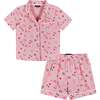 Two Piece Pajama Set, Pink Floral - Pajamas - 1 - thumbnail