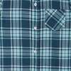 Washed Navy & Light Blue Plaid Short Sleeve Buttondown Shirt - Button Downs - 3