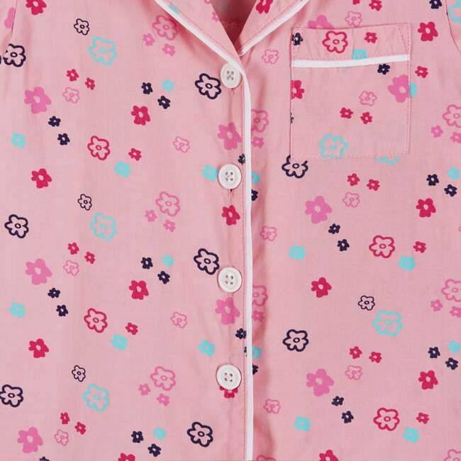 Two Piece Pajama Set, Pink Floral - Pajamas - 3