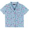 Two Piece Pajama Set, Aqua Floral - Pajamas - 3