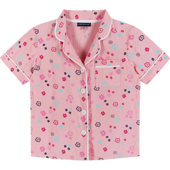 Two Piece Pajama Set, Pink Floral - Pajamas - 4