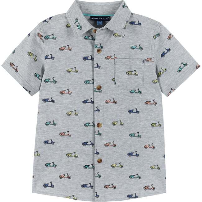 Short Sleeve Knit Buttondown and Shorts Set, Scooters - Mixed Apparel Set - 3