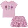 Print Nep Tee & Tiered Skirt Set, Ice Cream - Mixed Apparel Set - 1 - thumbnail